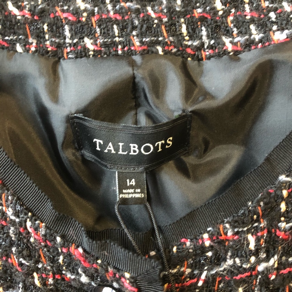 NWOT! Talbots Wool Fringed Tweed Blazer Jacket - Picture 3 of 6